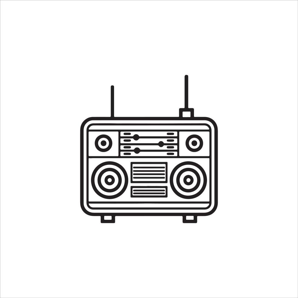 A radio icon in a line style vector