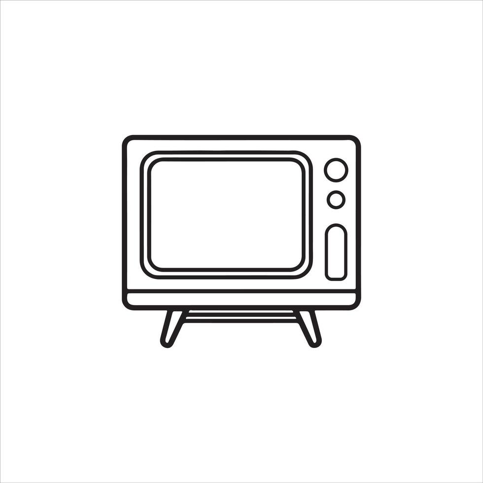 Tv icon line icon illustration vector