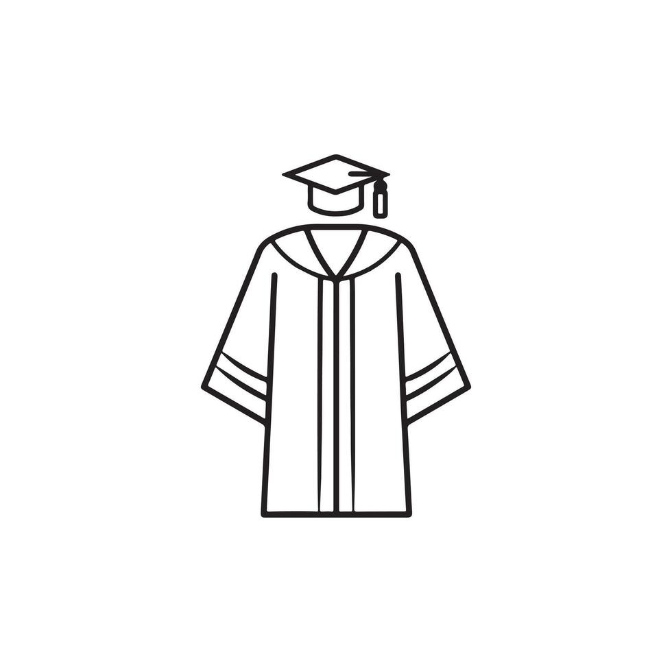 Graduation gown icon line illustration vector