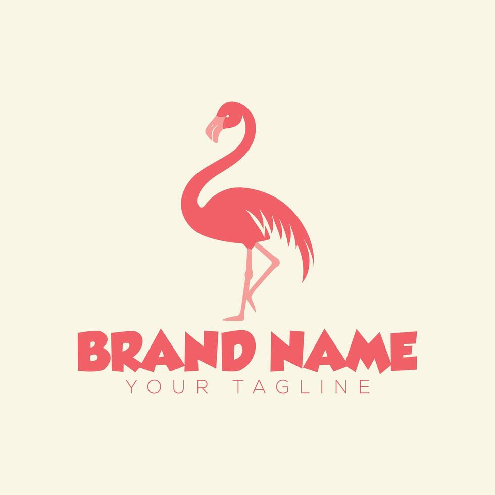 A flamingo logo design with the word brand name vector
