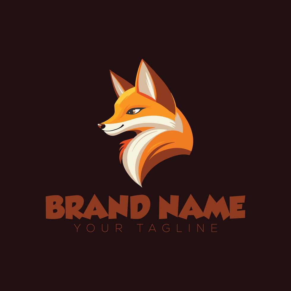 A fox head logo design vector