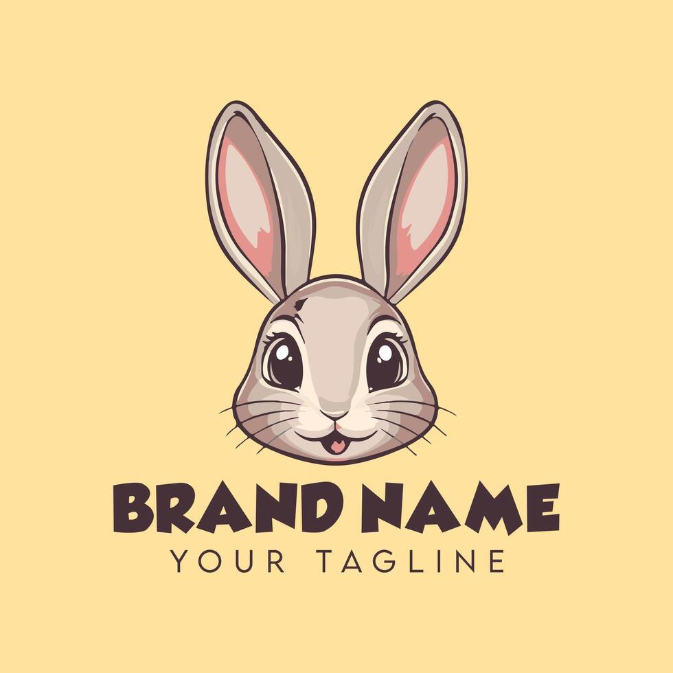 A cute rabbit logo design vector