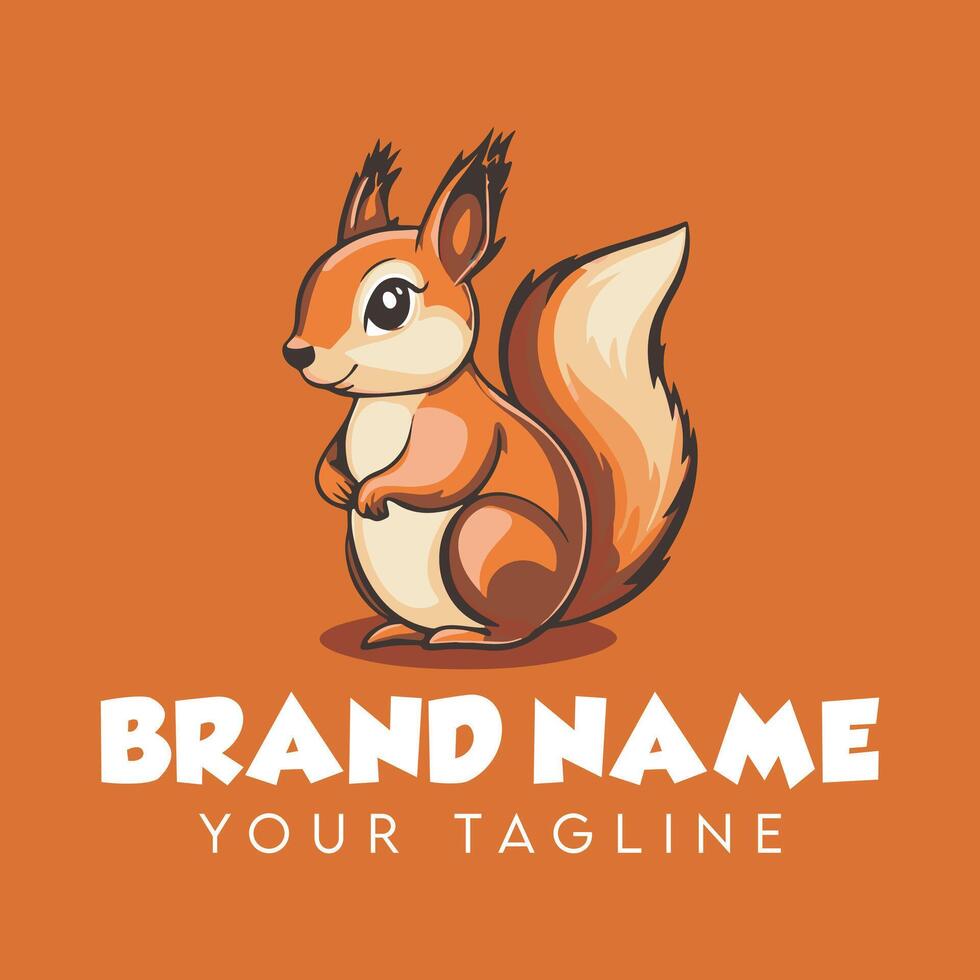 Squirrel logo design template vector