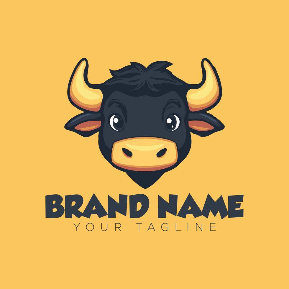 A bull head logo design vector