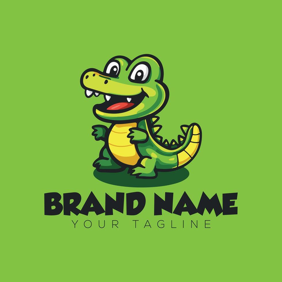 A cute alligator logo design vector