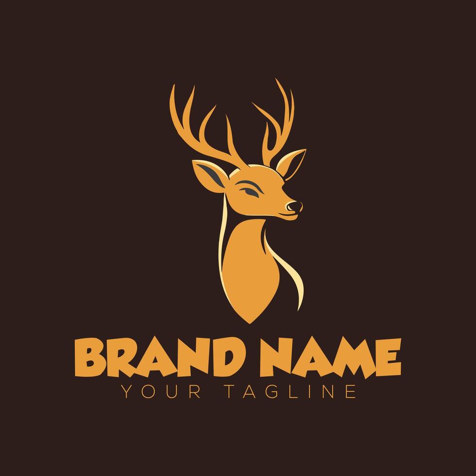 A deer head logo design vector
