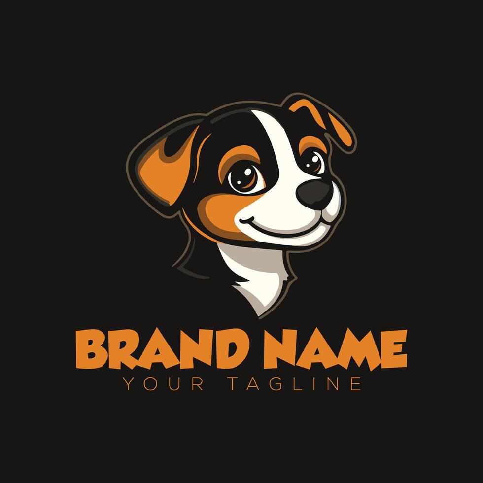 A dog logo design with the word brand name vector