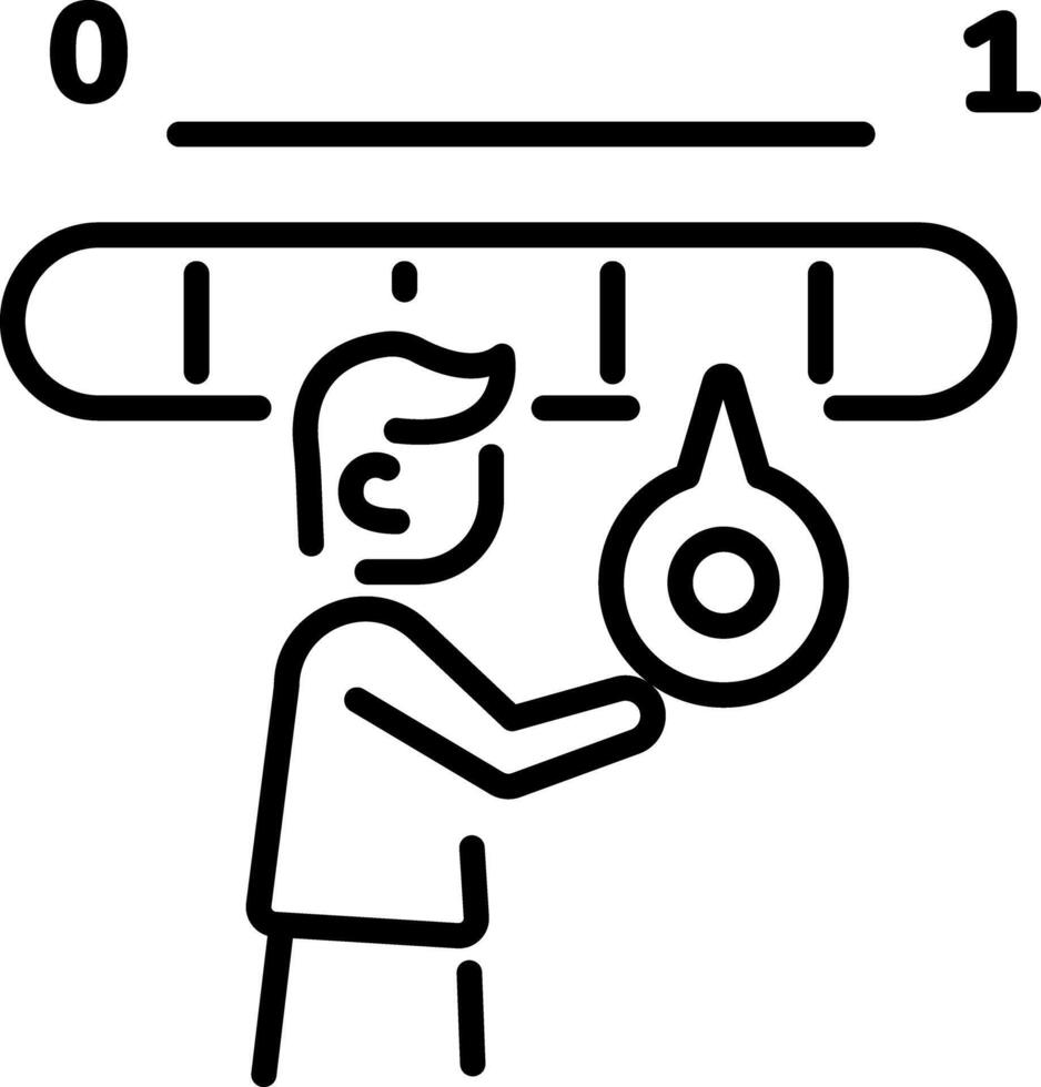 Progress bar icon in outline style vector