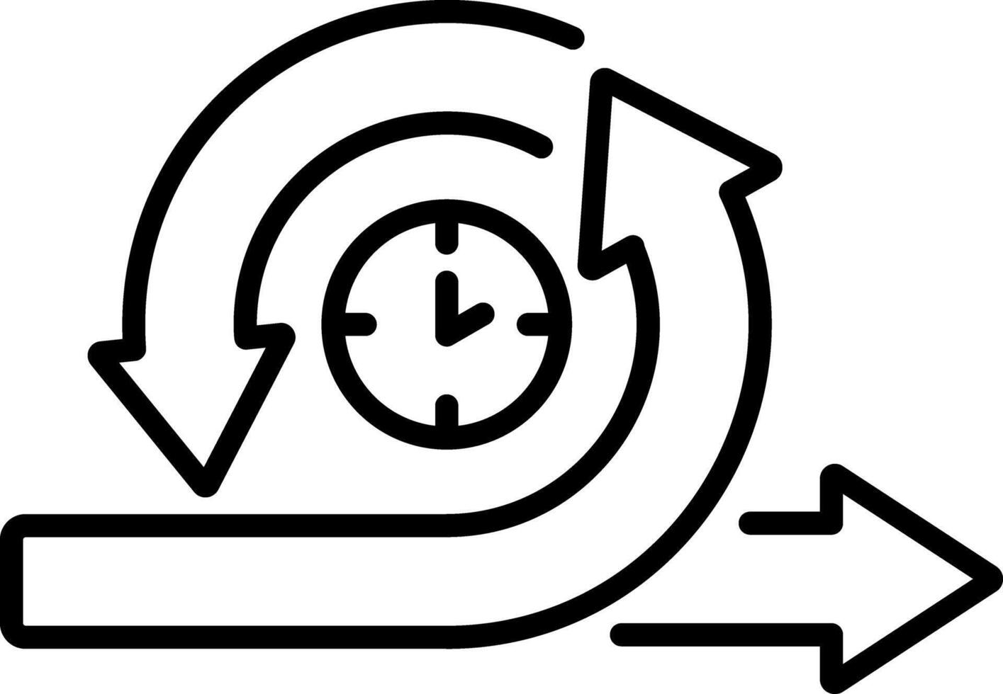 A linear icon of agile workflow vector