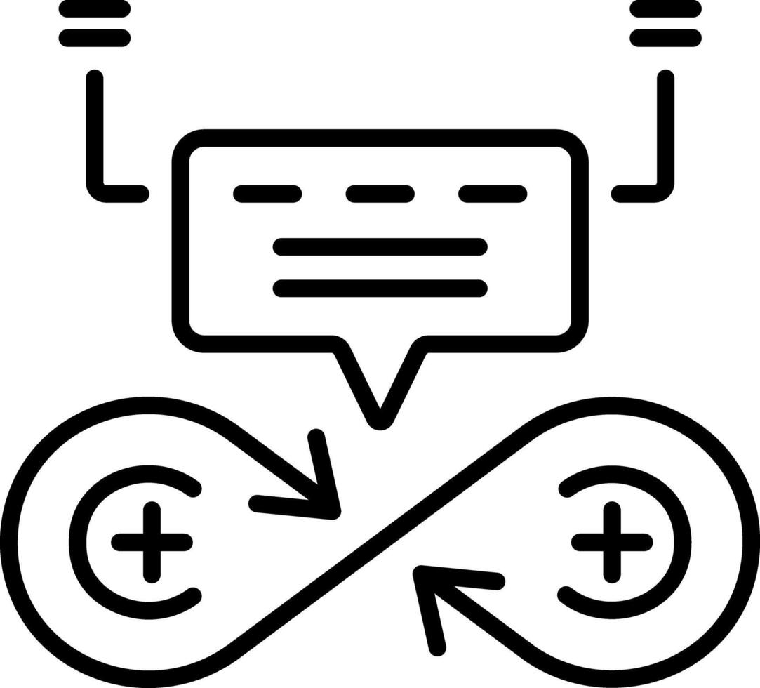 Feedback loop icon in linear style vector