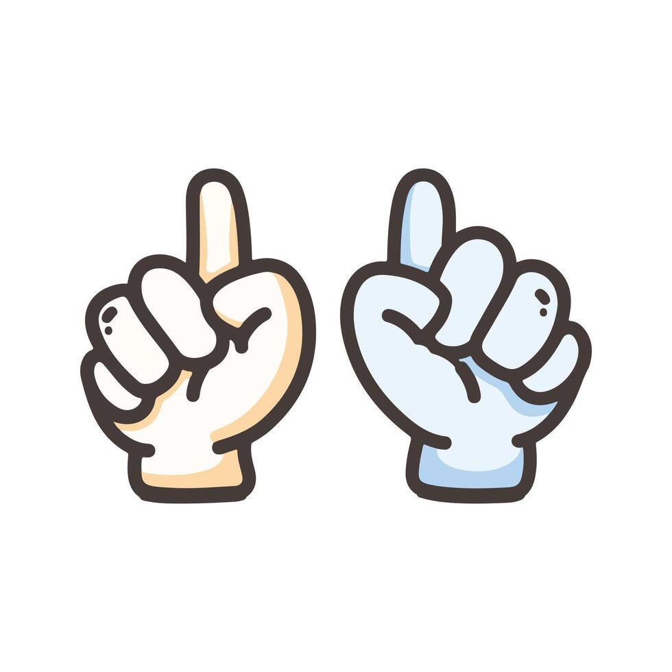 Two hands with one finger up and one down vector
