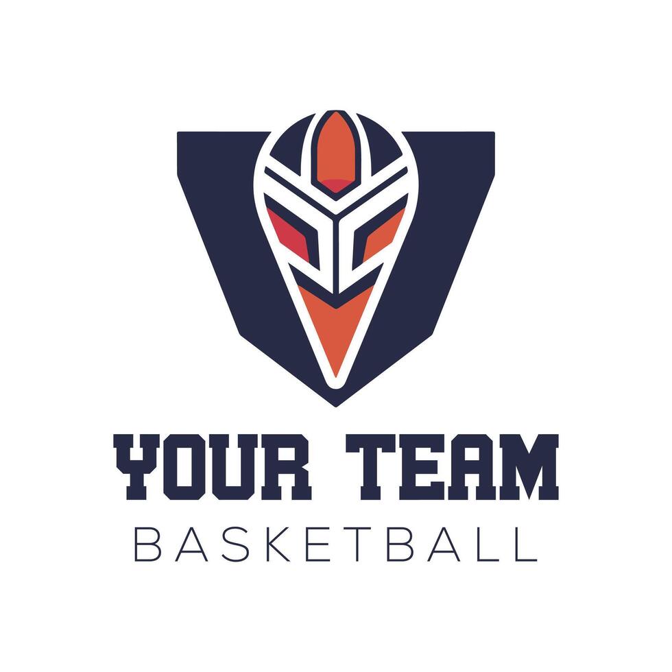 A basketball logo with the words your team basketball vector