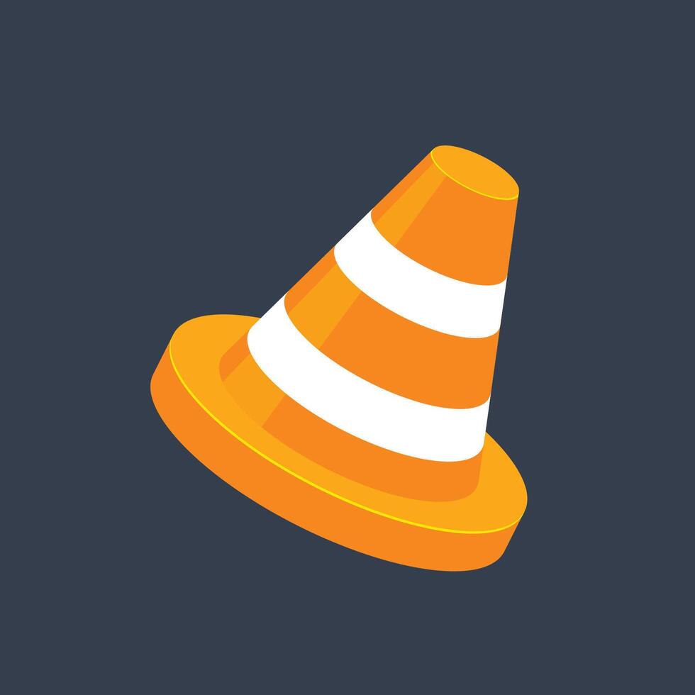 street cone in flat design. vector