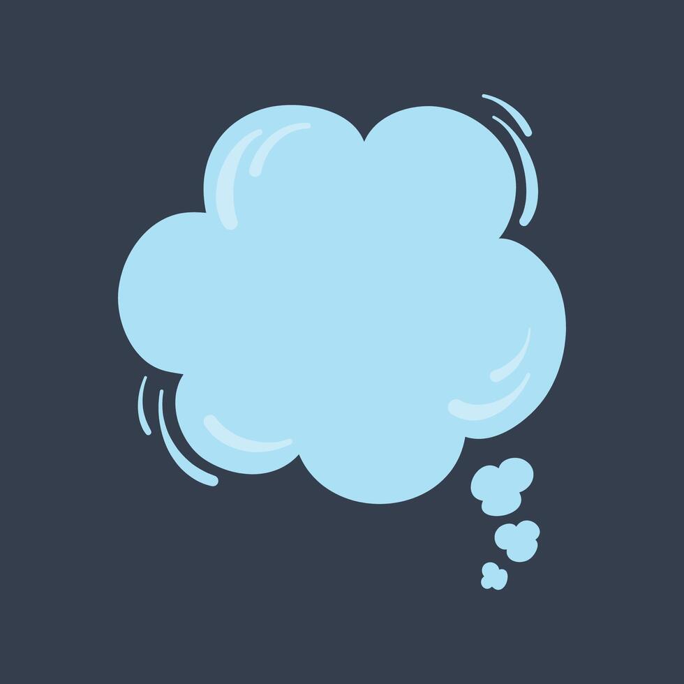 blank blue chat bubble in flat design. vector