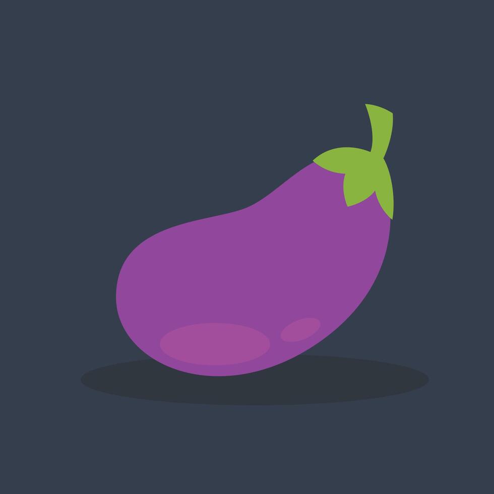 eggplant vegetable in flat design. vector