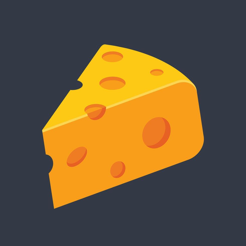 piece of cheese in flat design. vector