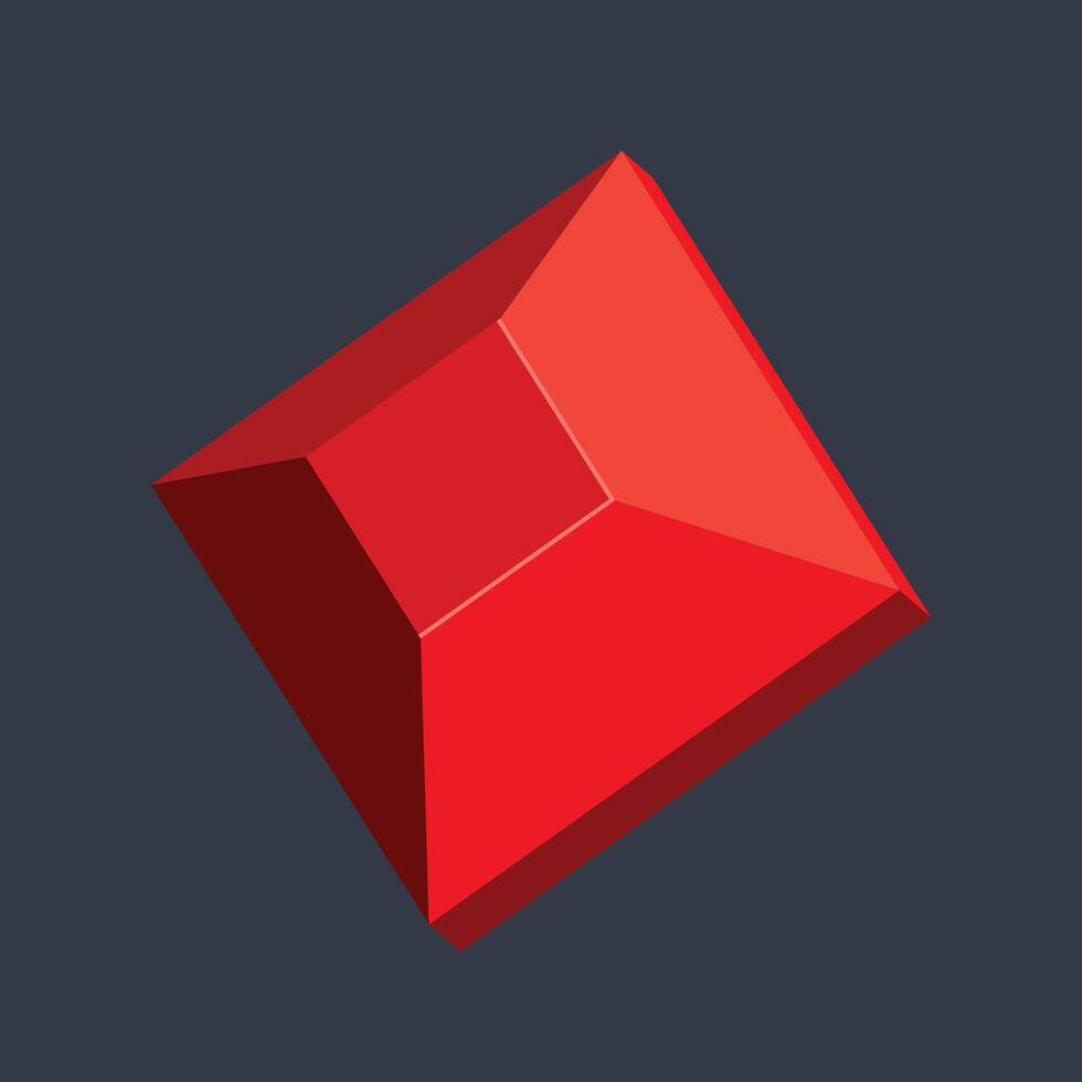 red gemstone in flat design vector