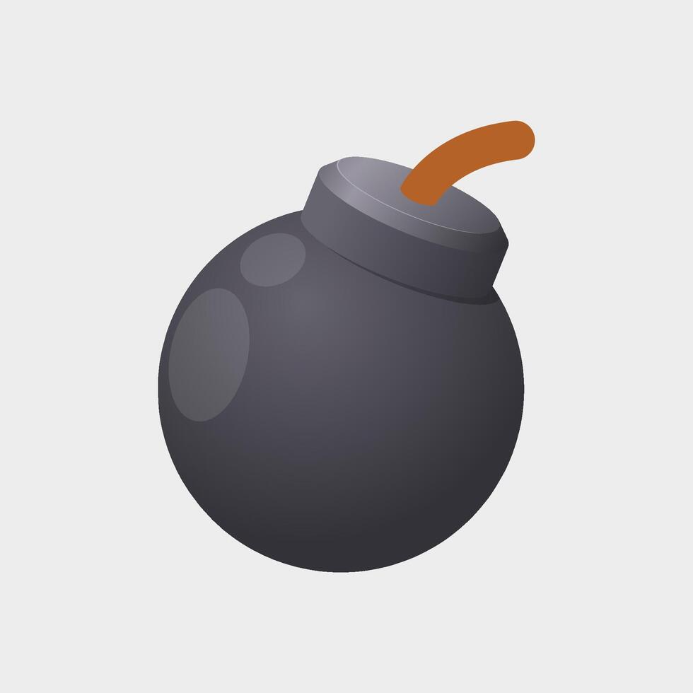 black bomb in flat design. vector