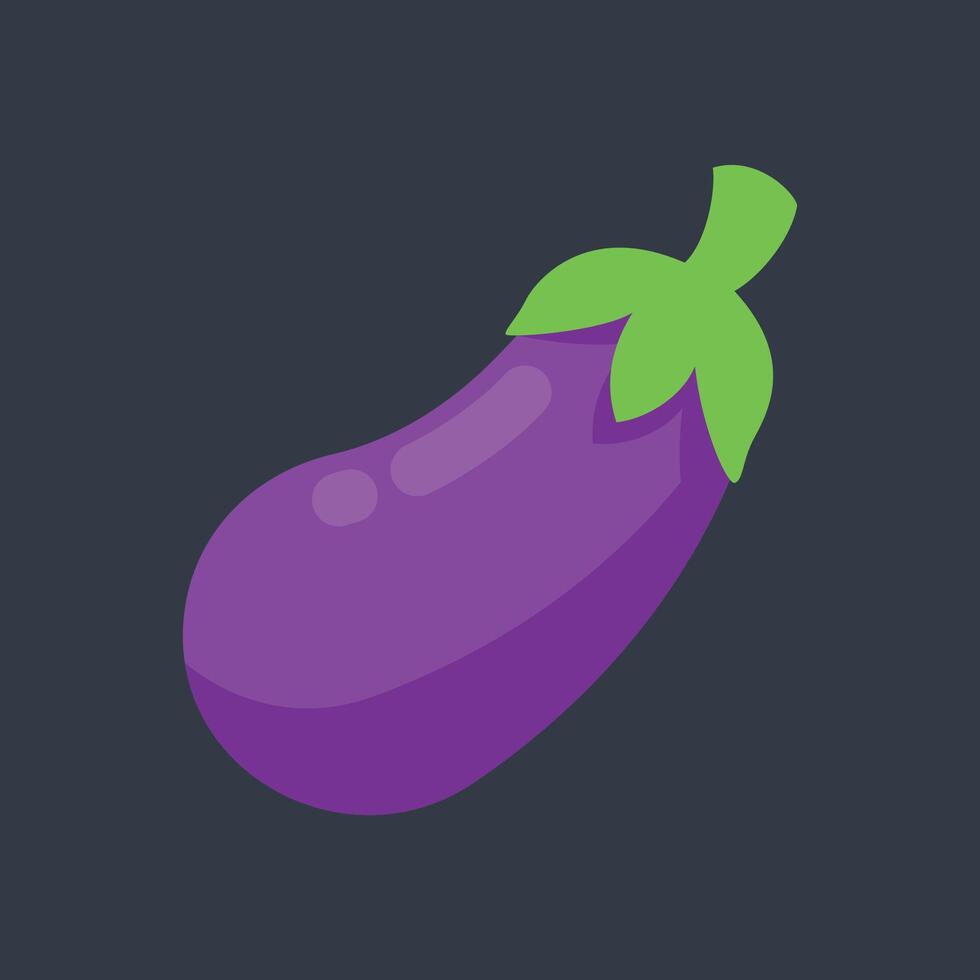 eggplant vegetable in flat design. vector