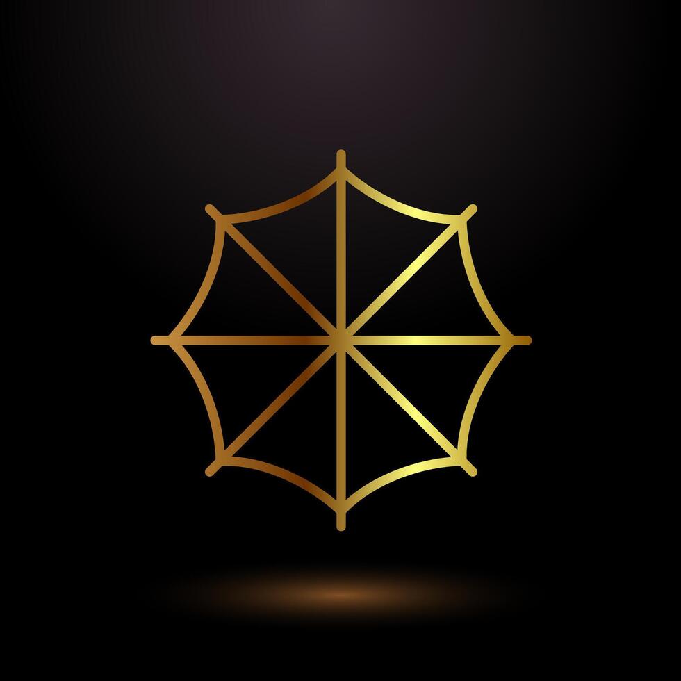 Iconic Gold Umbrella Design, High End Illustration Style vector
