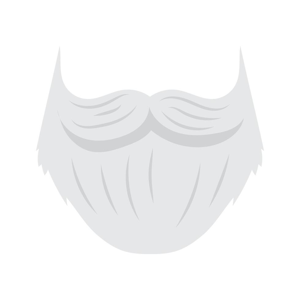 Christmas Santa Claus beard in flat design. Holiday mask with moustache. illustration isolated. vector