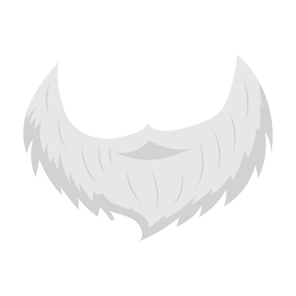 Christmas white beard in flat design. Santa Claus face mask at masquerade. illustration isolated. vector