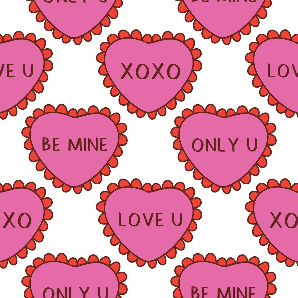 Love Pattern San Valentines Background Pink Heart Background vector