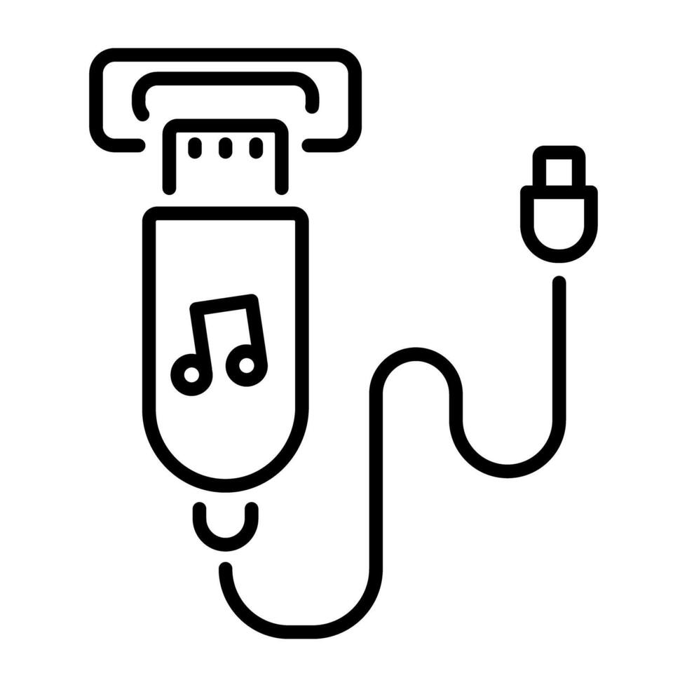 A line style icon of a usb cable vector