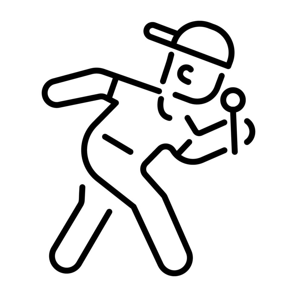 An outline icon of a singer performing with a microphone vector