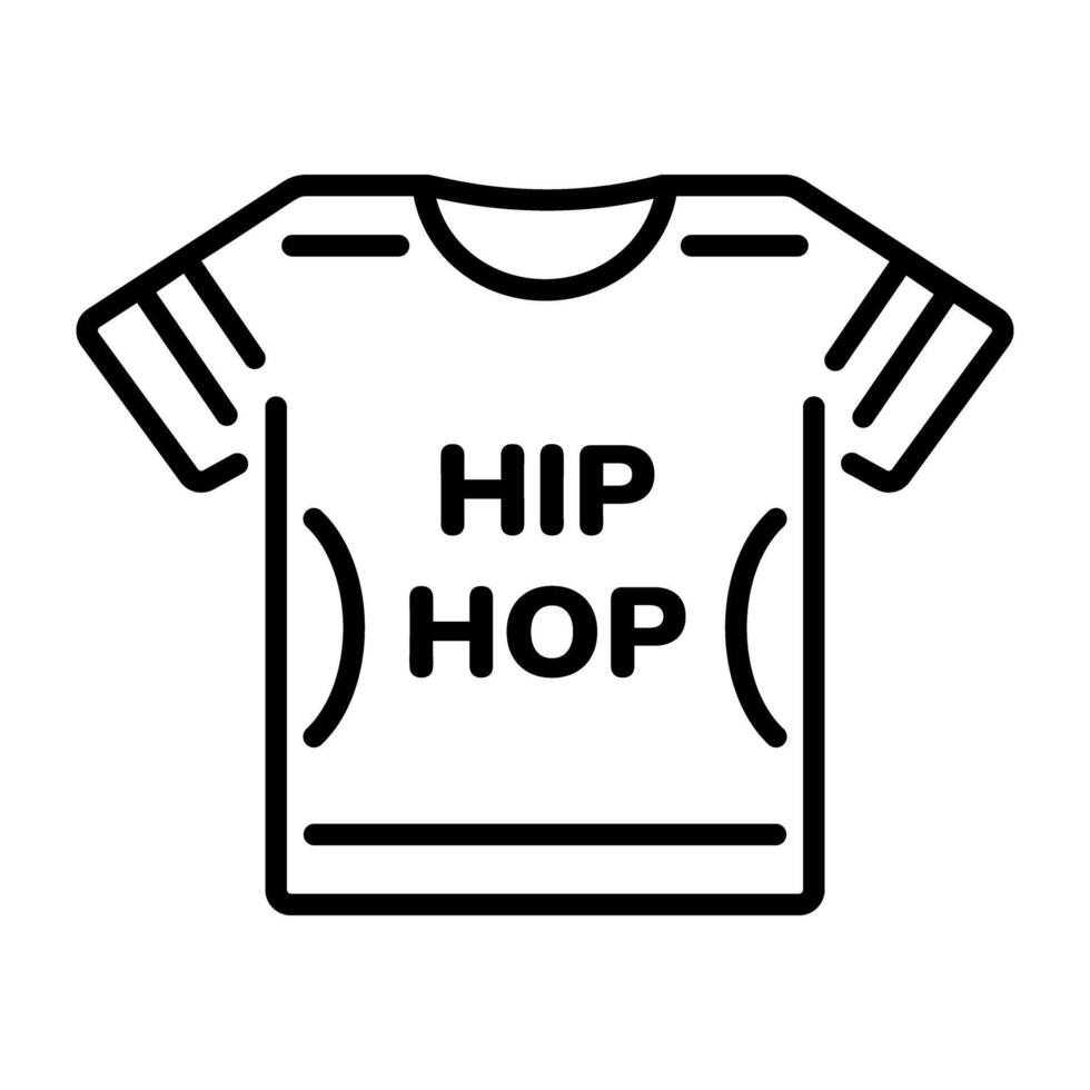 Hip hop t shirt icon in line style vector