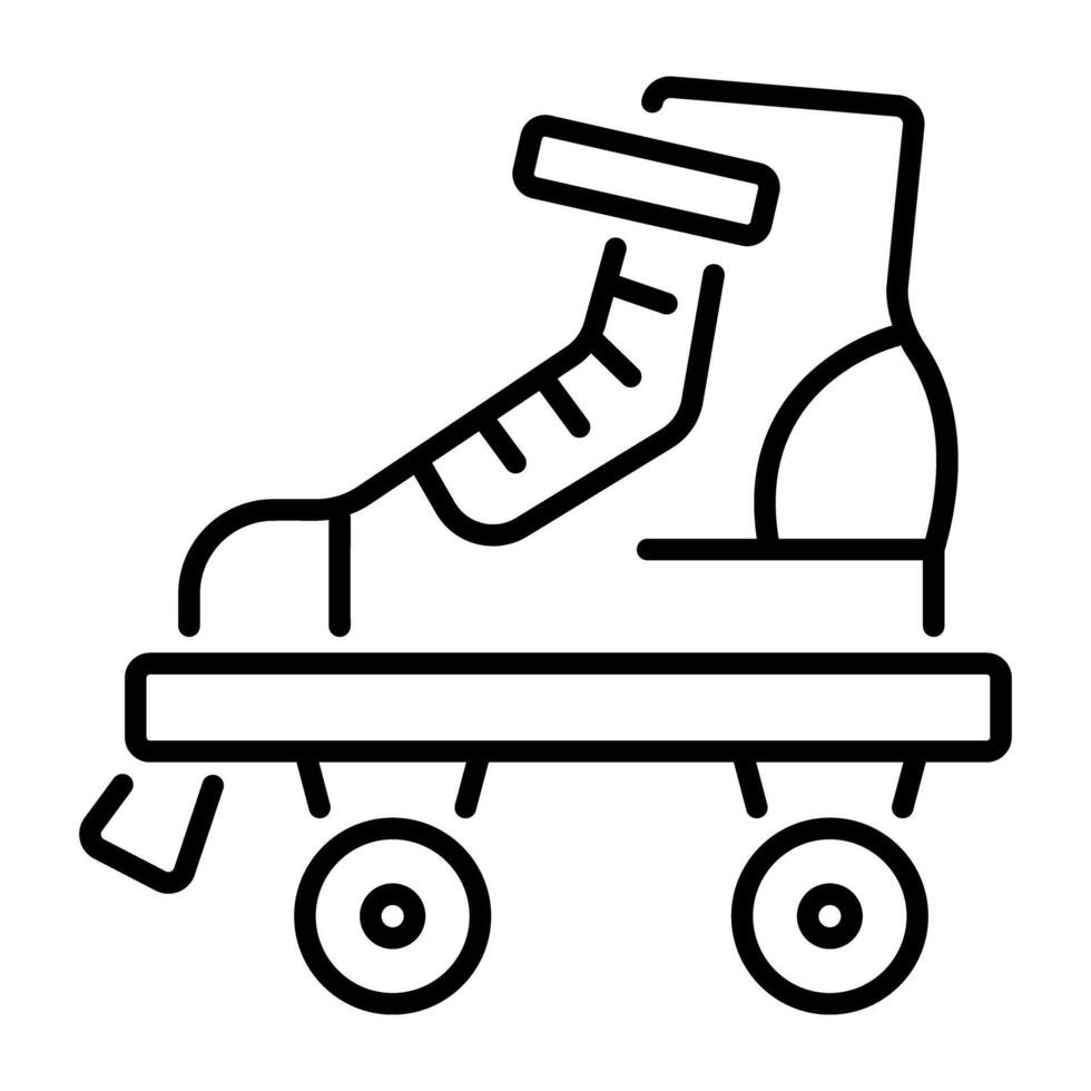 A line style icon of roller skates vector