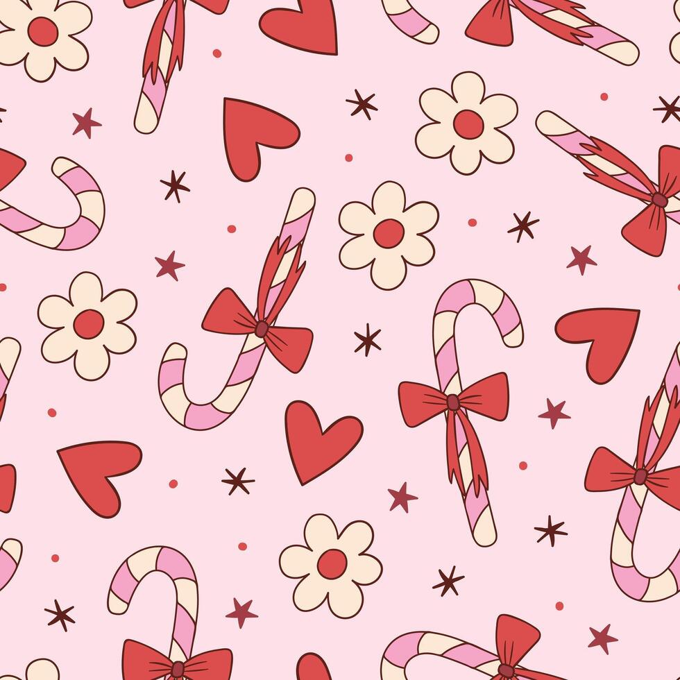 Christmas Candy Cane Pattern Christmas Background vector