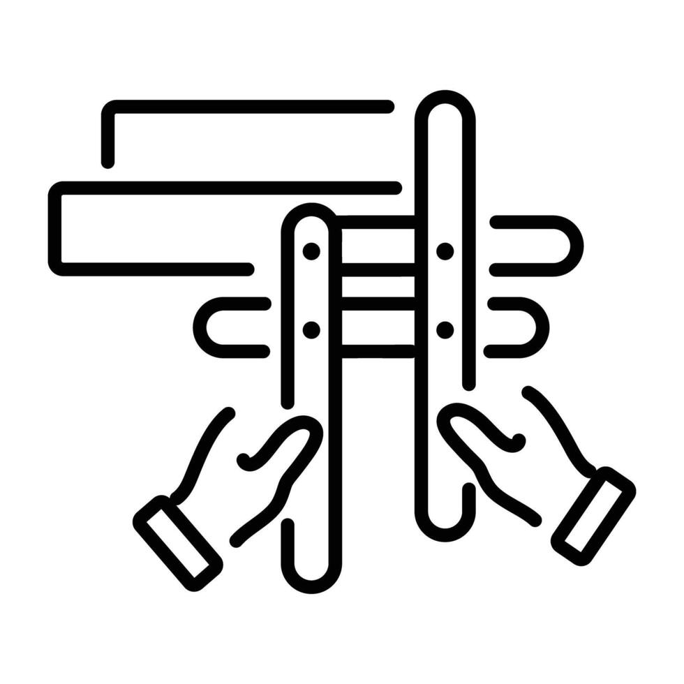 Wooden flooring icon in line style vector