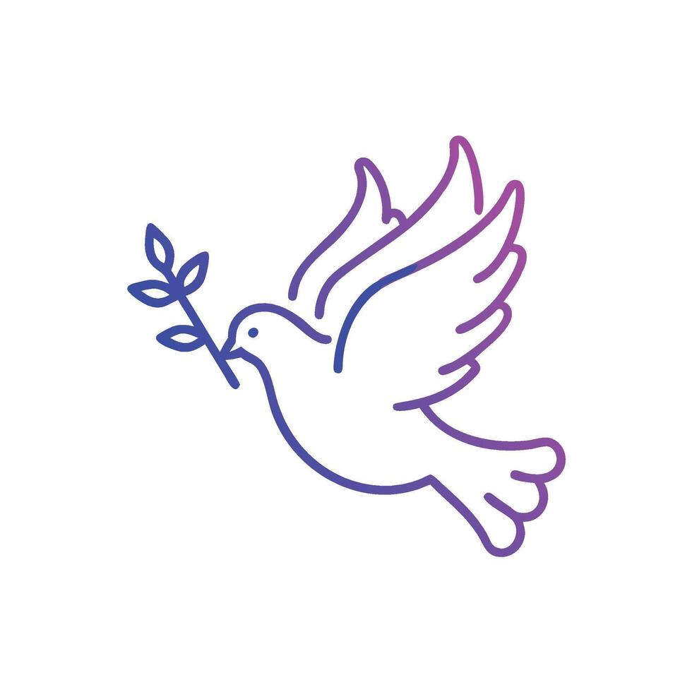 a dove with an olive branch in its beak vector