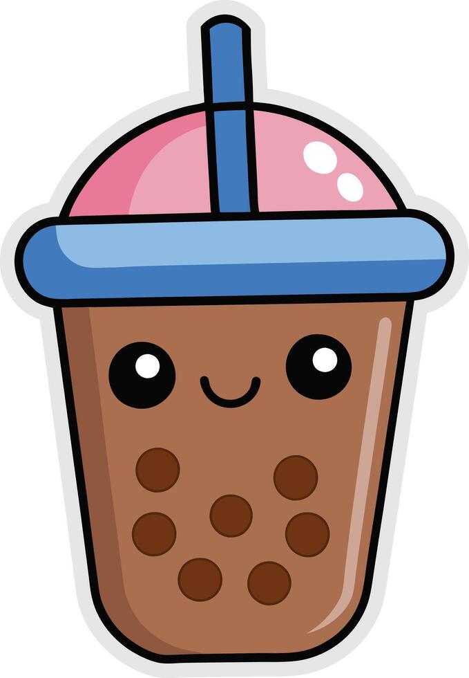 Kawaii bubble tea vector