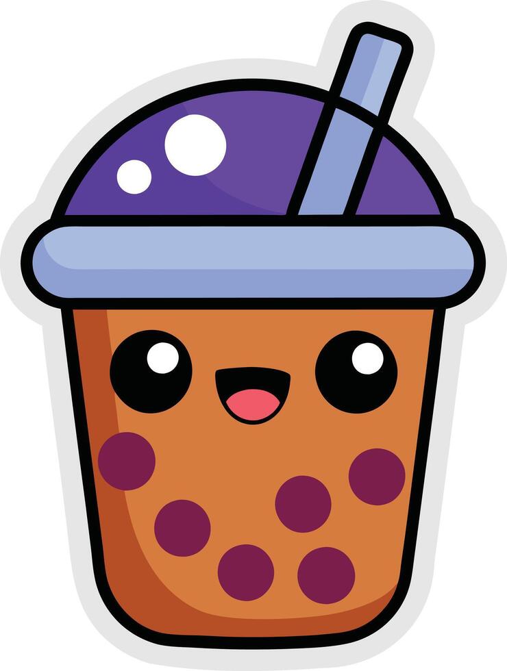 style bubble tea flavors vector