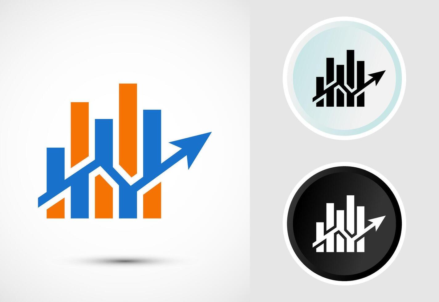 Bar chart icon design, Graph logo, Growth sign, Growth chart vector