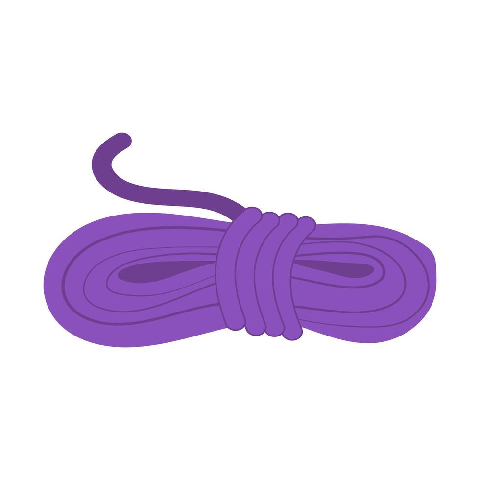 Climbing rope in flat design. Alpinism string for connection and knots. illustration isolated. vector