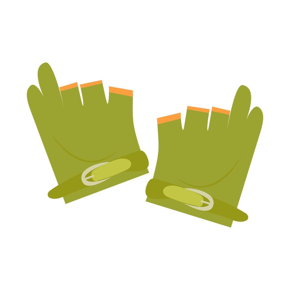 Climbing gloves in flat design. Alpinism equipment and protection hand wear. illustration isolated. vector