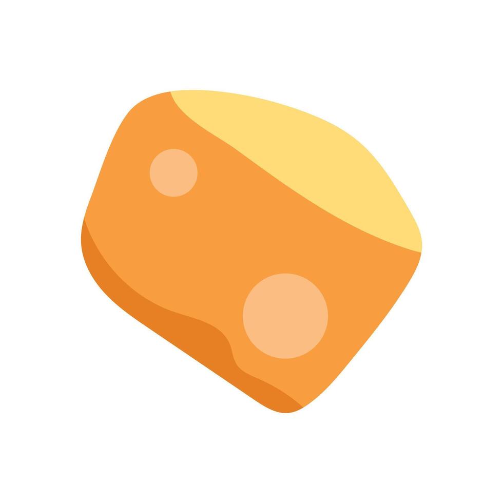 Climbing orange hold in flat design. Bouldering stone for alpinism wall. illustration isolated. vector