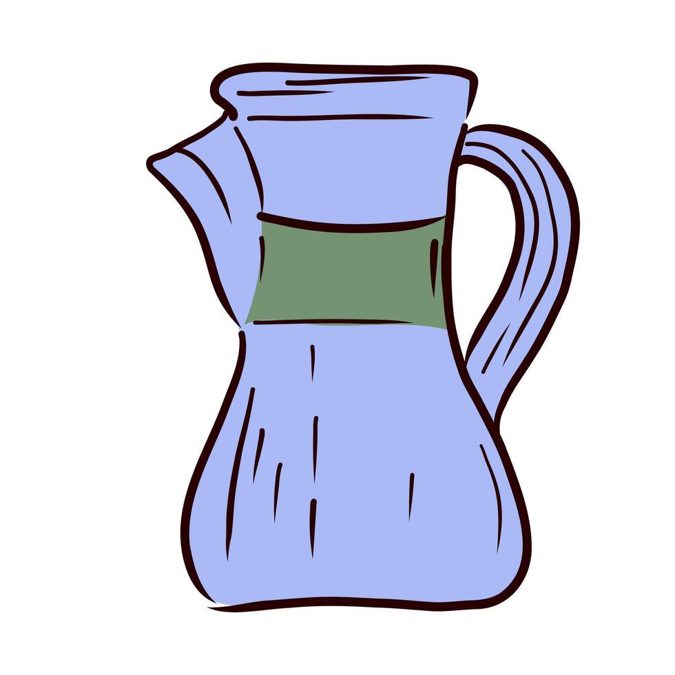 Coffee maker pot in flat design. Barista equipment for classic drink brew. illustration isolated. vector