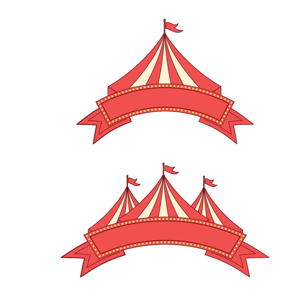 Circus vintage labels sign boards carnival elements vector