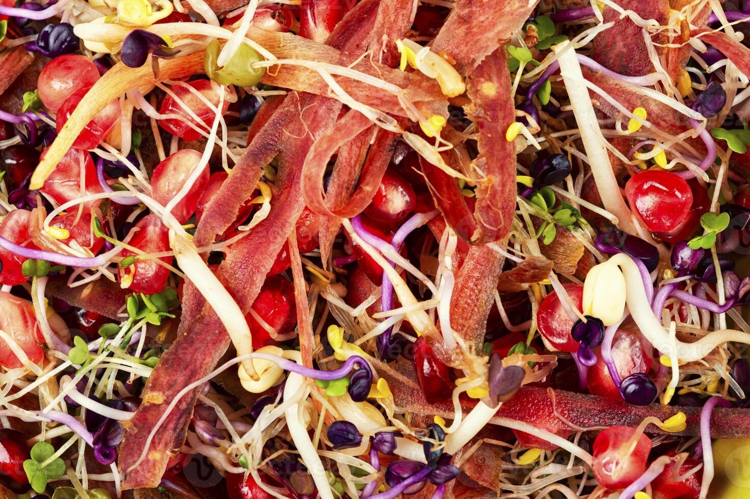 Vegan sprouts salad. photo
