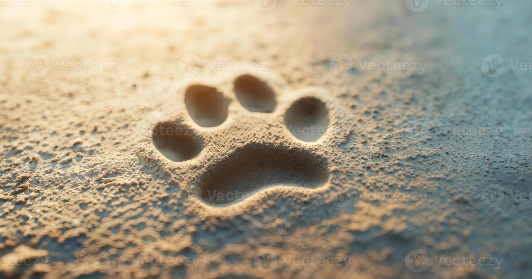 A dog's paw print on the sand photo