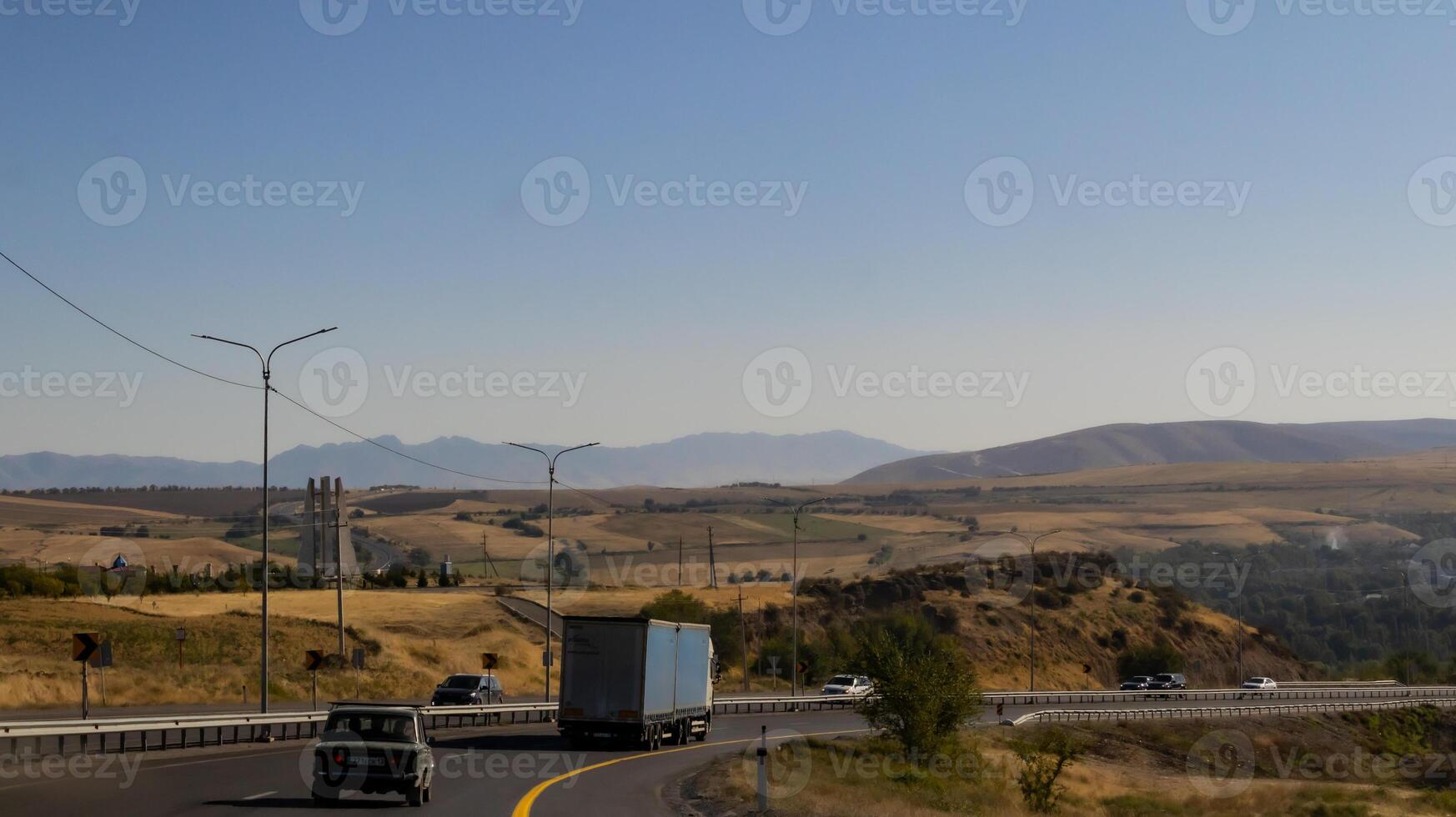 road in the morning, road with Mountain, Kazakhstan road and nature photo