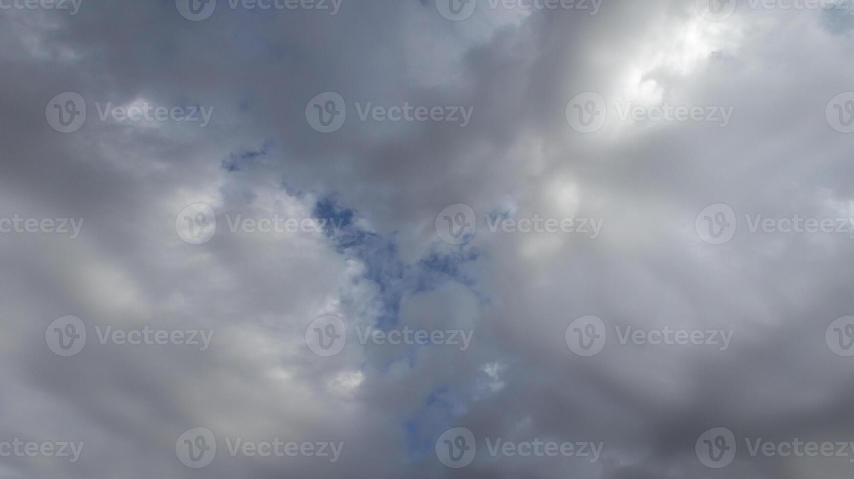 Beautiful dark dramatic sky with stormy clouds before rain or snow. Thunderstorm heaven landscape. Timelapse. photo