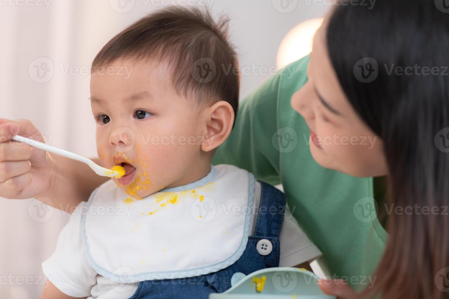 Mom and baby's breakfast time photo