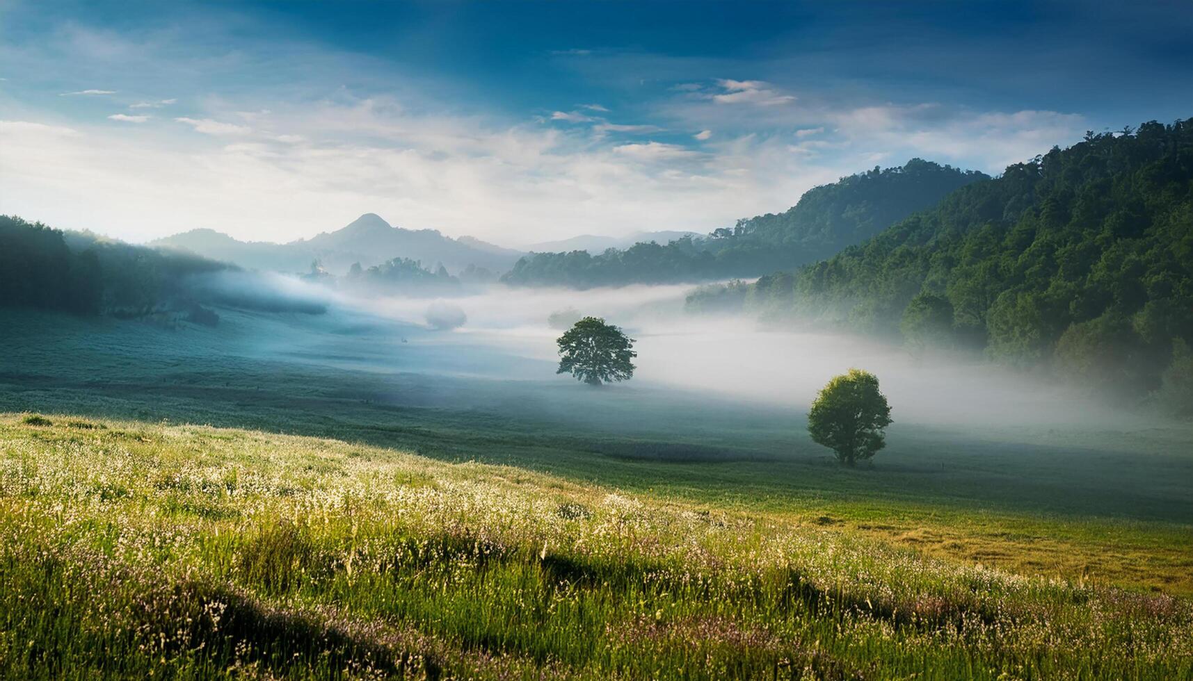 Natural scenery shrouded in smog photo