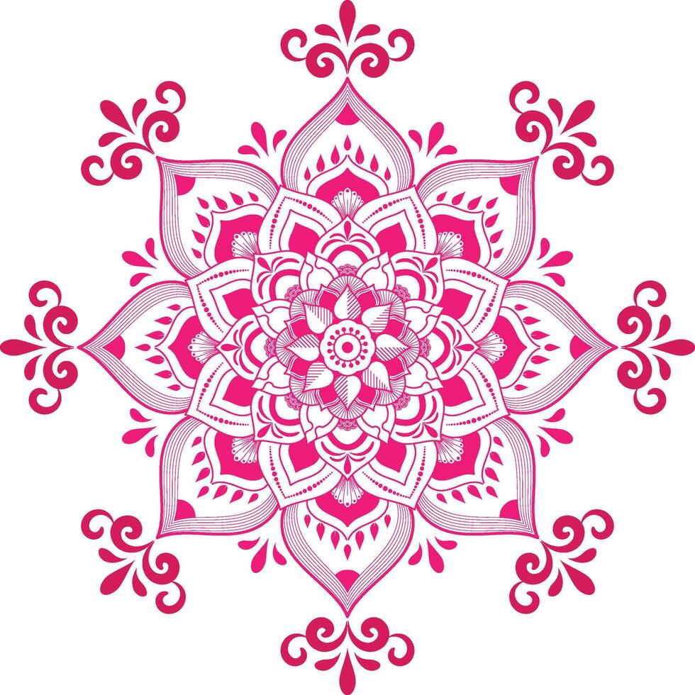 Mandala with floral ornament pattern modern art design with a beautiful mix of color vector