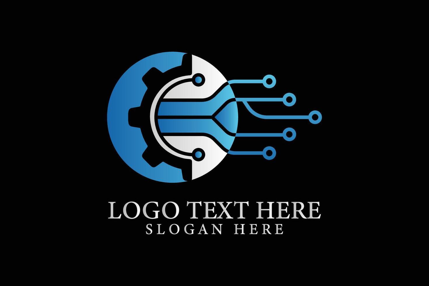 Technology circuit illustration design logo creative template vector